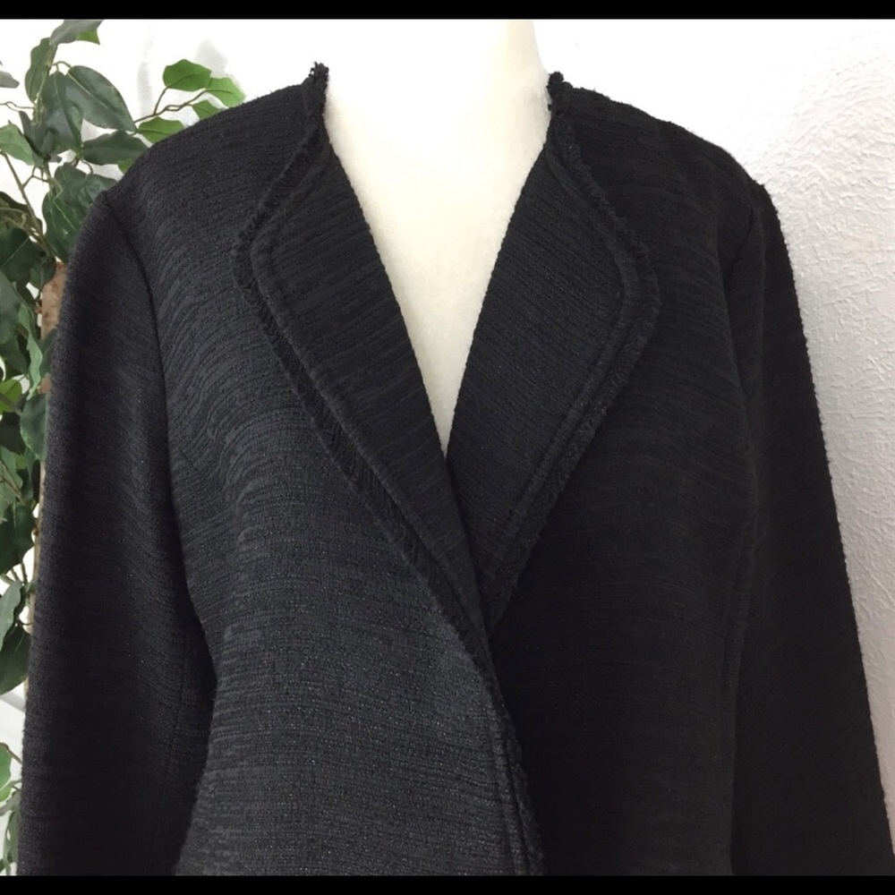 Eileen Fisher Black Sparkle Tweed Jacket